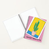 ユーフォビアのサボテンのポット、あなたの名前、sketchbook ノートブック (内部)