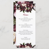 ユーフォリアブルゴーニュとピンクのフローラ結婚ブーケ メニュー (正面/裏面)