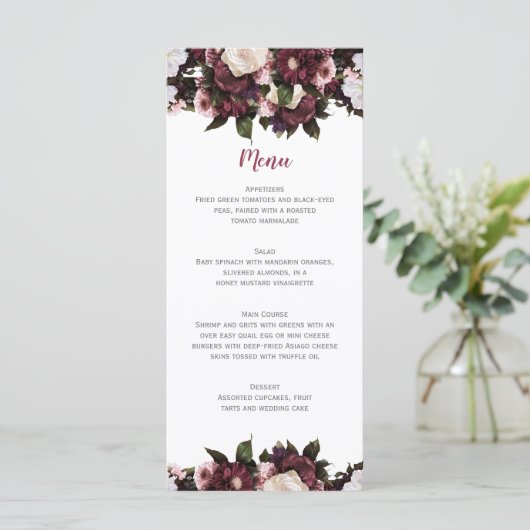 ユーフォリアブルゴーニュとピンクのフローラ結婚ブーケ メニュー (スタンド正面)