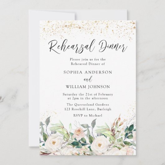 ユーフォリズム赤面&ホワイトフラワーリハーサルディナー 招待状 (正面)