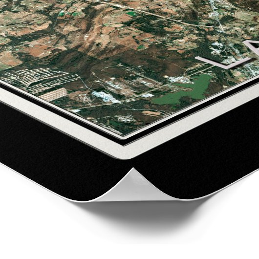 ユーフラオクラホマ湖衛星ポスターマップ ポスター (角)