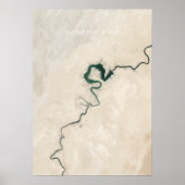 ユーフラテス川、イラク旅行イラストレーション ポスター (正面)