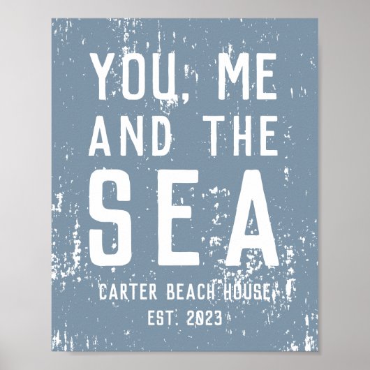 ユーマイズザシービーチハパーソナライズされたウスプリント ポスター (正面)