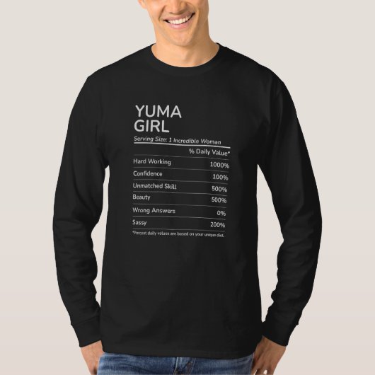 ユーマ女子 おもしろ アリゾナ出身 プレミアム Tシャツ (正面)