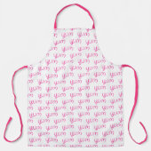 ユームユームピンクタイポグラフィおもしろい エプロン (正面)