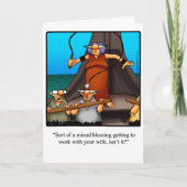 ユーモおもしろいアグリーティングカード「ワーキングカップル」 カード (正面)