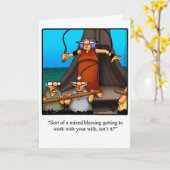 ユーモおもしろいアグリーティングカード「ワーキングカップル」 カード (黄色い花)