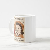 ユーモおもしろいーヴィンテージレトロ頭が切れる女性 コーヒーマグカップ (正面左)