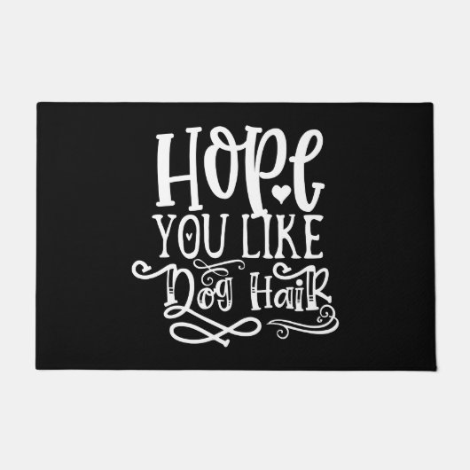 ユーモおもしろいー – 犬の毛が好きになりますように ドアマット (正面)