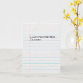 ユーモアあふれるあなたへの思い出、清醒時の飲酒、罫線入りの紙 カード (黄色い花)