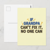 ユーモアあふれるおじいちゃん (おじいちゃんに直せないものは誰にも直せない) ポストカード (正面/裏面)