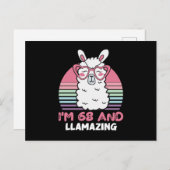 ユーモアあふれるかわいいラマ 68歳の誕生日プレゼント 女性へ ポストカード (正面/裏面)