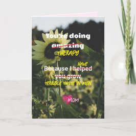 ユーモアあふれるひまわりのカード　ママから子供へのセラピーに サンキューカード