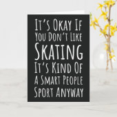 ユーモアあふれるアイススケートカード スケーター 冬のスポーツ カード (黄色い花)