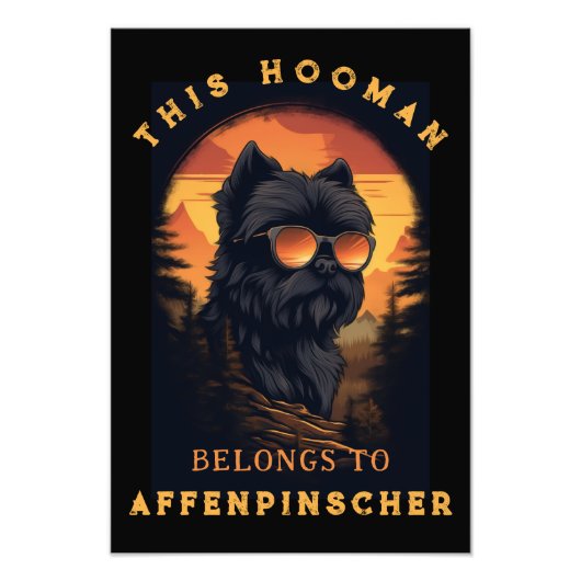 ユーモアあふれるアフェンピンシャー犬の親のためのパーソナライズされた写真 フォトプリント            (正面)