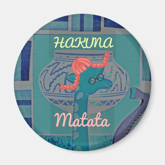 ユーモアあふれるアフリカのキリン柄 マグネット (正面)