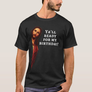 ユーモアあふれるイエス・キリスト 誕生日おめでとう クリスマスギフト レトロ Tシャツ