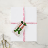 ユーモアあふれるエルフの足 | 北極のいたずらラッピング ギフトタグ (より糸付き)