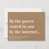 ユーモアあふれるオフィシエイト提案 結婚してください ご案内 招待状 (正面)