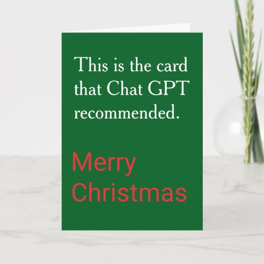 ユーモアあふれるカスタムクリスマスをChat GPTが推薦 シーズンカード (正面)