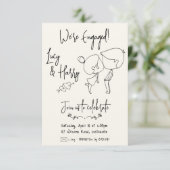 ユーモアあふれるカップルのミニマルなエンゲージメント招待状 招待状 (スタンド正面)