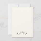 ユーモアあふれるカップルのミニマルなエンゲージメント招待状 招待状 (裏面)