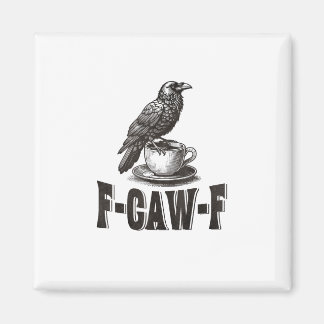 ユーモアあふれるカラスのコーヒーTシャツ 大人のお笑い マグネット