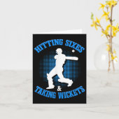 ユーモアあふれるクリケット カード (黄色い花)