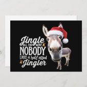 ユーモアあふれるクリスマスのロバ好きのための農場の休日動物 シーズンカード (正面/裏面)