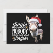 ユーモアあふれるクリスマスのロバ愛好家の農場ホリデー動物 シーズンカード (正面)