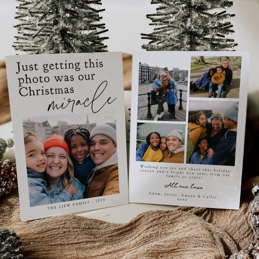 ユーモアあふれるクリスマスの奇跡の写真 ホリデーカード 招待状