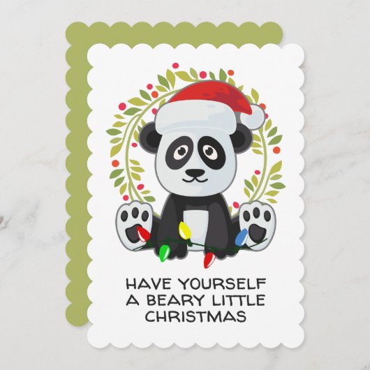 ユーモアあふれるクリスマスの歌のしゃれパンダ シーズンカード (正面/裏面)