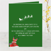 ユーモアあふれるクリスマスの詩 カートゥーンサンタクロースについて カード (黄色い花)