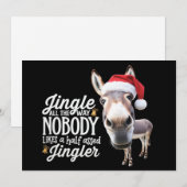 ユーモアあふれるクリスマスろば愛好家の農場ホリデー動物 シーズンカード (正面/裏面)