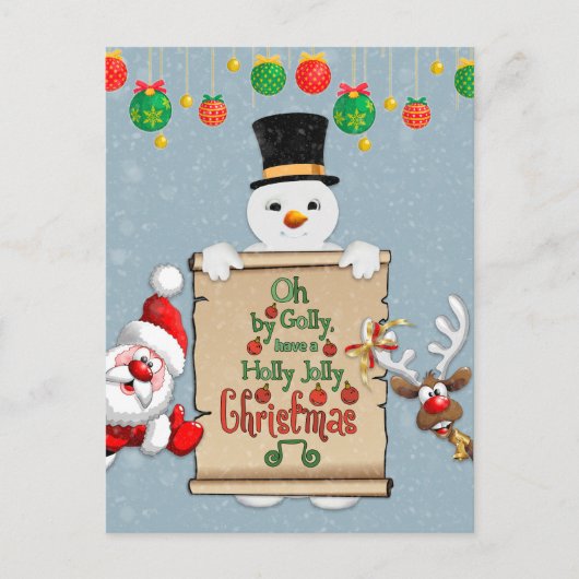 ユーモアあふれるクリスマスカードの挨 ポストカード (正面)