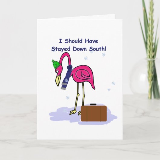ユーモアあふれるクリスマスカード 南に留まるべきだった カード (正面)