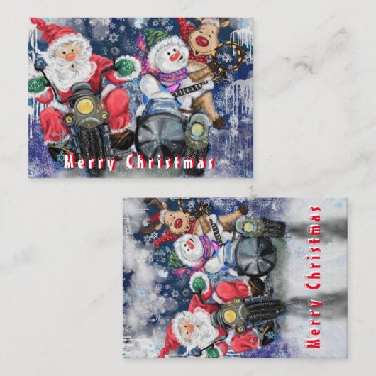 ユーモアあふれるクリスマスカード　幸せなクリスマスを友達と ノートカード (正面/裏面)