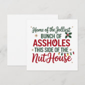 ユーモアあふれるクリスマス最高の家 シーズンカード (正面/裏面)