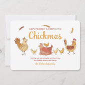 ユーモアあふれるクリスマス鶏写真のホリデーカード シーズンカード (正面)