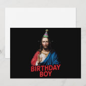 ユーモアあふれるクリスマス  イエス 誕生日ボーイ シーズンカード (正面/裏面)