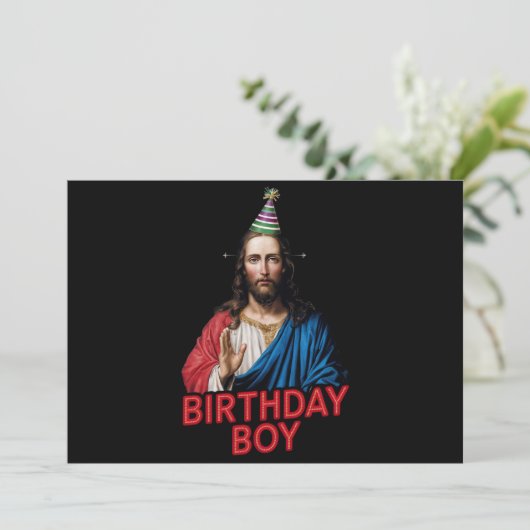 ユーモアあふれるクリスマス・イースター・誕生日少年 シーズンカード (スタンド正面)