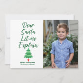 ユーモアあふれるクリスマス デアサンタ ちょっと説明させて グリーン シーズンカード (正面)