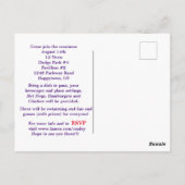 ユーモアあふれるクレイジーな人々の家族再会ポストカード ポストカード (裏面)