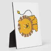 ユーモアあふれるクロスステッチのライオンの漫画 フォトプラーク (側面)