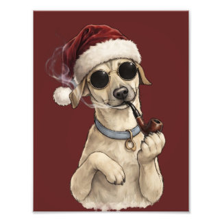 ユーモアあふれるクールな犬の新年デザイン フォトプリント