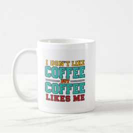 ユーモアあふれるコーヒーのタイポグラフィーデザイン コーヒーマグカップ