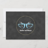 ユーモアあふれるコーヒーチョークボードカップルシャワーの招待状 招待状 (裏面)