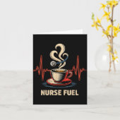 ユーモアあふれるコーヒー ナース EKG ナース エネルギー カフェイン ラブ カード (黄色い花)