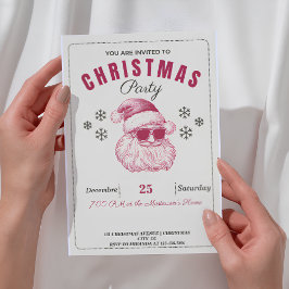 ユーモアあふれるサンタクリスマス招待状 ホリデーの笑い 招待状