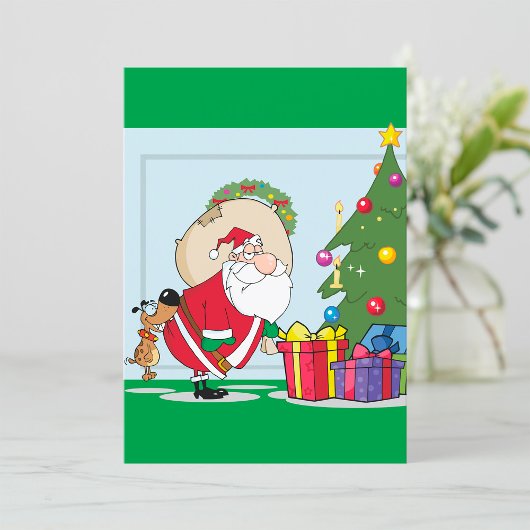 ユーモアあふれるサンタクロースの招待状 招待状